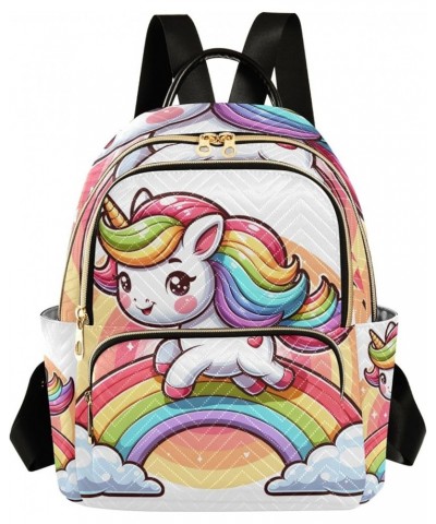 Small Backpack Purse for Women, A Small Cartoon Unicorn Gallops on A Rainbow Travel Bag Casual Daypack Shoulder Bag Small $18...