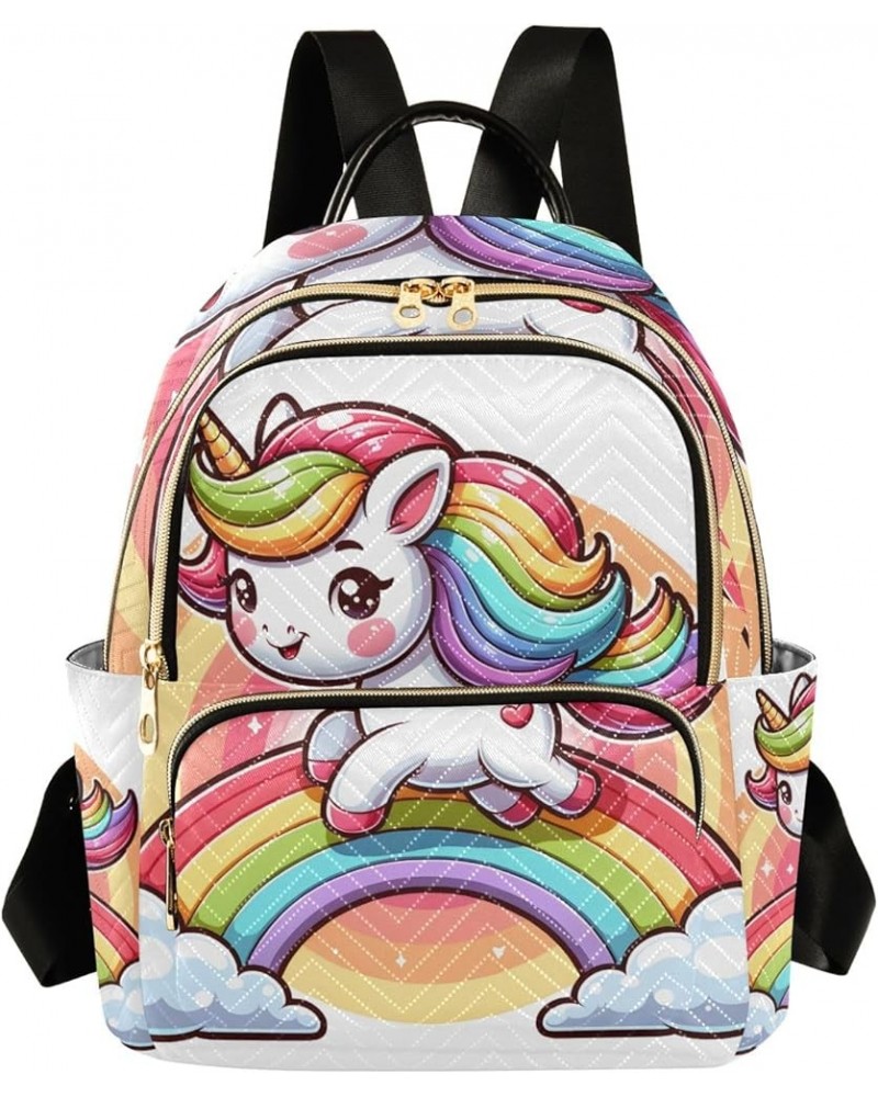 Small Backpack Purse for Women, A Small Cartoon Unicorn Gallops on A Rainbow Travel Bag Casual Daypack Shoulder Bag Small $18...