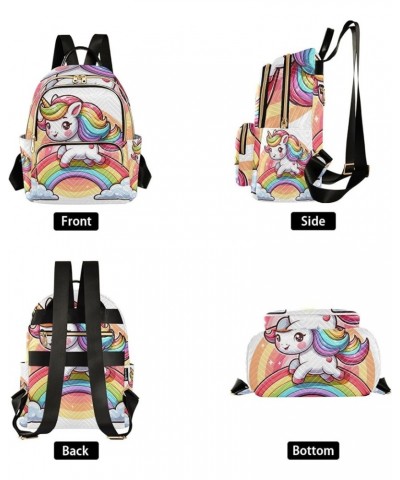 Small Backpack Purse for Women, A Small Cartoon Unicorn Gallops on A Rainbow Travel Bag Casual Daypack Shoulder Bag Small $18...