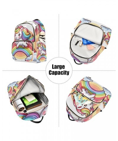 Small Backpack Purse for Women, A Small Cartoon Unicorn Gallops on A Rainbow Travel Bag Casual Daypack Shoulder Bag Small $18...