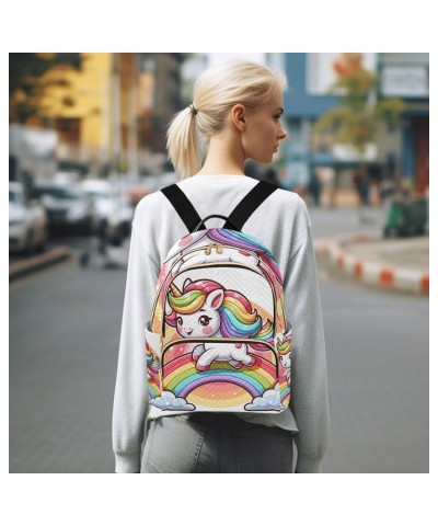 Small Backpack Purse for Women, A Small Cartoon Unicorn Gallops on A Rainbow Travel Bag Casual Daypack Shoulder Bag Small $18...