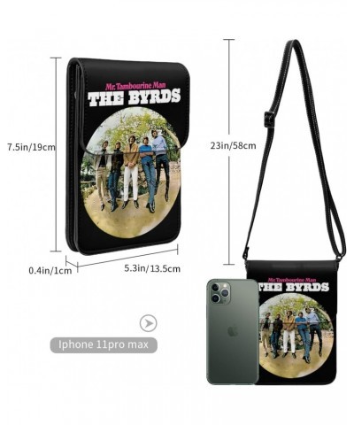 The Rock Byrds Band Small Cell Phone Purse Cell Phone Purse Clutch Handbag For Womens Female Black $14.61 Crossbody Bags