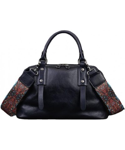 Women's handbag with cowhide top layer shoulder bag with large capacity business style tote bag Iron Blue $45.53 Totes