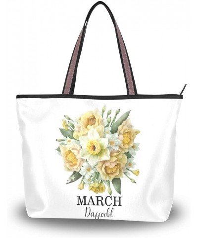 Birth Month Flower Born in January Carnation Women Handbags Purses Tote Shoulder Bag Top Handle Bag for Daily Work Travel Mar...