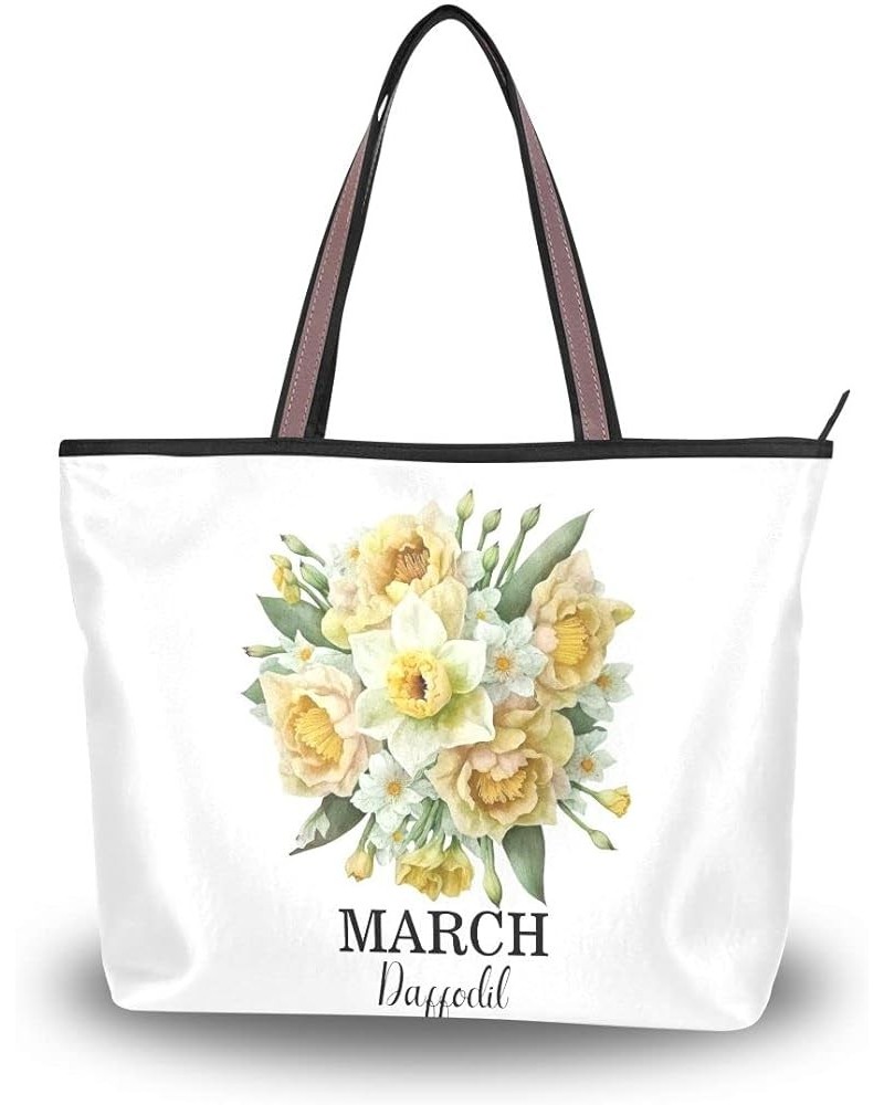 Birth Month Flower Born in January Carnation Women Handbags Purses Tote Shoulder Bag Top Handle Bag for Daily Work Travel Mar...