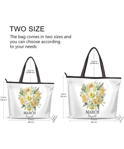 Birth Month Flower Born in January Carnation Women Handbags Purses Tote Shoulder Bag Top Handle Bag for Daily Work Travel Mar...