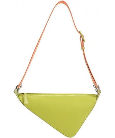 Solid Color Triangle PU Leather Shoulder Bag For Women Adjustable Shoulder Straps Female Crossbody Bag Green $15.17 Shoulder ...