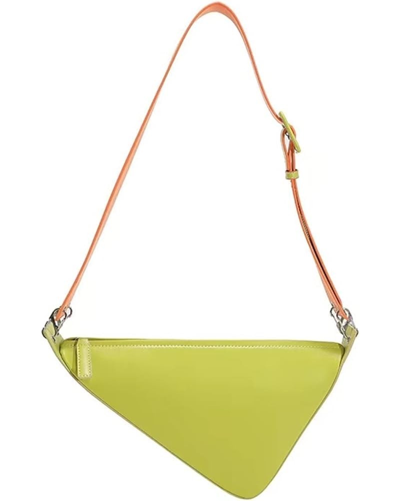 Solid Color Triangle PU Leather Shoulder Bag For Women Adjustable Shoulder Straps Female Crossbody Bag Green $15.17 Shoulder ...