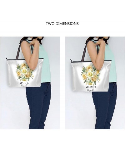 Birth Month Flower Born in January Carnation Women Handbags Purses Tote Shoulder Bag Top Handle Bag for Daily Work Travel Mar...