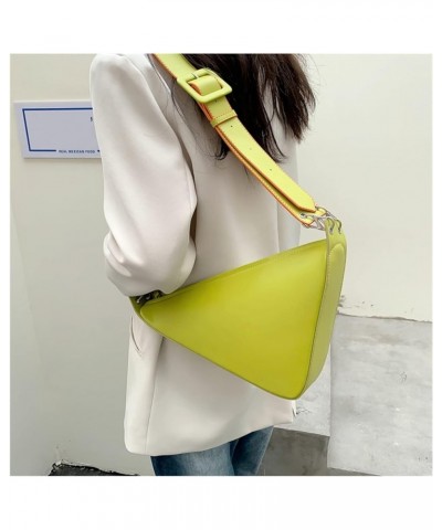 Solid Color Triangle PU Leather Shoulder Bag For Women Adjustable Shoulder Straps Female Crossbody Bag Green $15.17 Shoulder ...