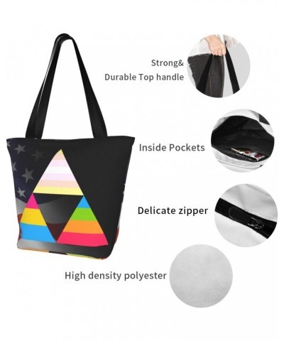 Pangender Pansexual Panromantic Triangle Pride Flag Fashion Shoulder Bag Large Capacity For Man Or Woman $18.01 Totes