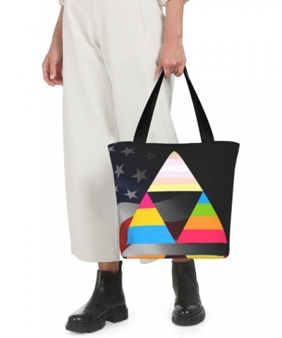 Pangender Pansexual Panromantic Triangle Pride Flag Fashion Shoulder Bag Large Capacity For Man Or Woman $18.01 Totes