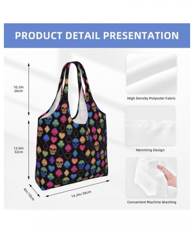 Divine Geometry Single Shoulder Commuter Canvas Tote Bags For Women And Men Different Card Colors and Skulls $10.55 Totes