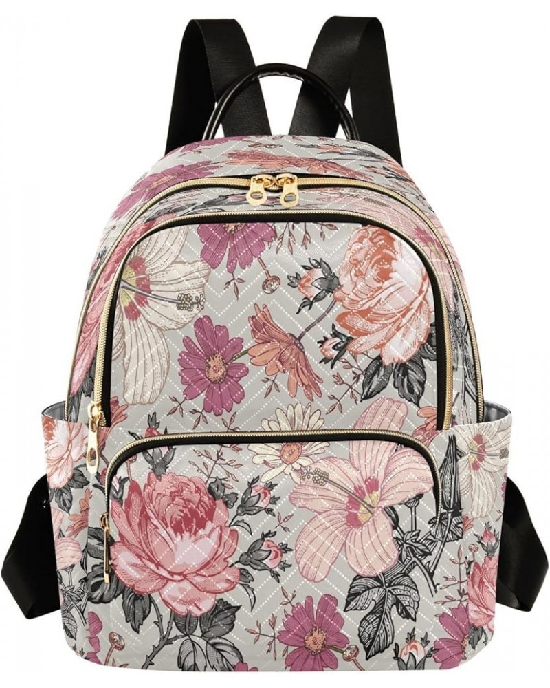 Chamomile Rose Blossom Women Backpack Purse Ladies Fashion Shoulder Bag Daypack Travel Bag 7.5L Medium $13.64 Backpacks