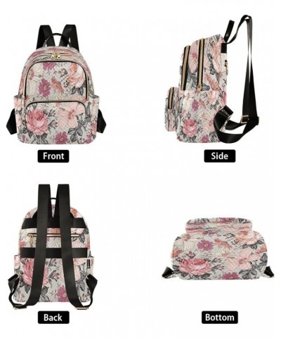 Chamomile Rose Blossom Women Backpack Purse Ladies Fashion Shoulder Bag Daypack Travel Bag 7.5L Medium $13.64 Backpacks