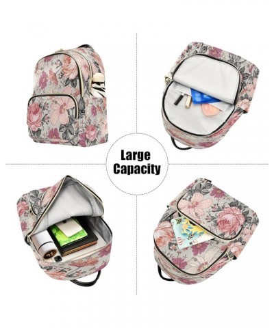 Chamomile Rose Blossom Women Backpack Purse Ladies Fashion Shoulder Bag Daypack Travel Bag 7.5L Medium $13.64 Backpacks