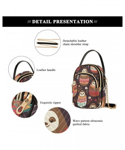 Sloth Tumbler Women's Crossbody Handbags with Zipper, Casual Leather Cell Phone Purse Crossbody Bags for Ladies $14.55 Crossb...