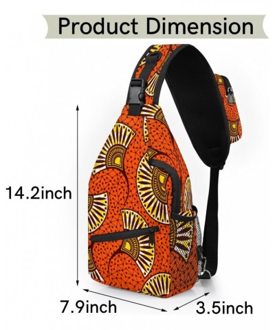 Ethnic African Pattern Sling Crossbody Bag for Women Men, Sling Backpack Travel Hiking Casual Daypack Chest Bag Purse Shoulde...