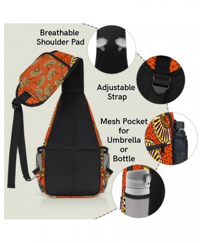 Ethnic African Pattern Sling Crossbody Bag for Women Men, Sling Backpack Travel Hiking Casual Daypack Chest Bag Purse Shoulde...