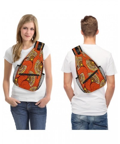 Ethnic African Pattern Sling Crossbody Bag for Women Men, Sling Backpack Travel Hiking Casual Daypack Chest Bag Purse Shoulde...