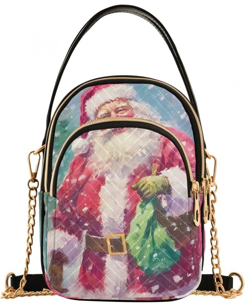 Merry Christmas Santa Claus Crossbody Bags for Women Cross Body Bags Shoulder Purse with Chain Strap for Gifts $13.51 Crossbo...