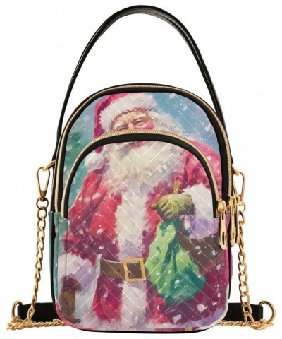 Merry Christmas Santa Claus Crossbody Bags for Women Cross Body Bags Shoulder Purse with Chain Strap for Gifts $13.51 Crossbo...