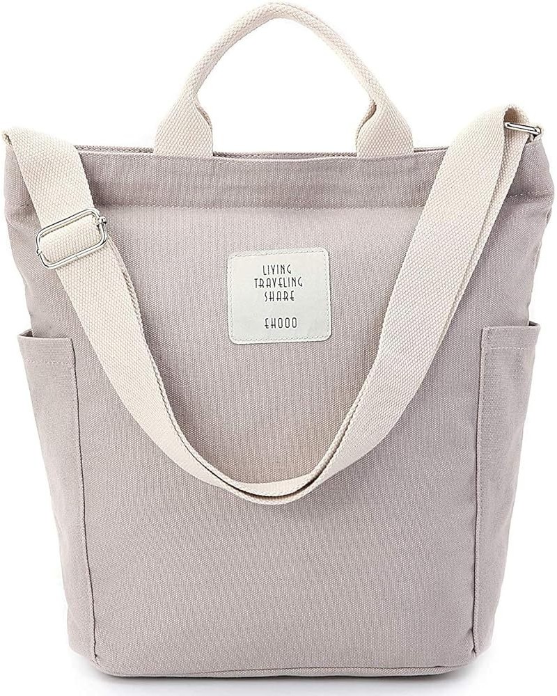 Ladies Crossbody Bag Canvas Shoulder Bag Casual Cross Bags Handbags Chic Tablet Bag Grey $12.47 Shoulder Bags