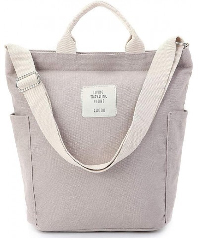 Ladies Crossbody Bag Canvas Shoulder Bag Casual Cross Bags Handbags Chic Tablet Bag Grey $12.47 Shoulder Bags