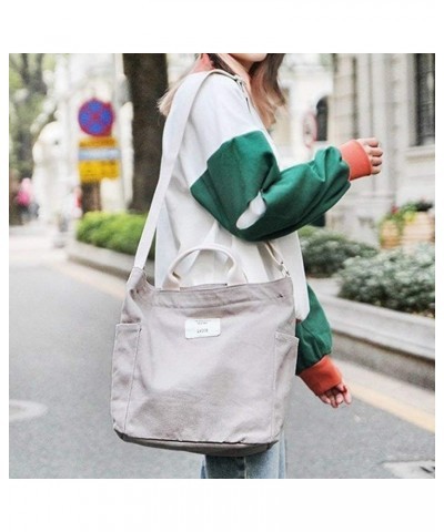 Ladies Crossbody Bag Canvas Shoulder Bag Casual Cross Bags Handbags Chic Tablet Bag Grey $12.47 Shoulder Bags