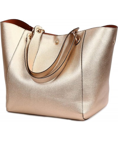 Women's leather bags handbags crossbody bags for women shoulder bags Casual leather Tote Golden $34.74 Totes