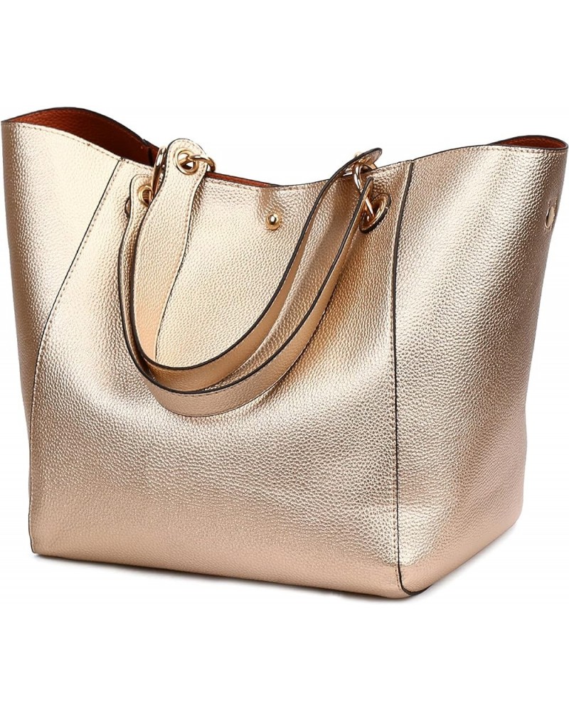 Women's leather bags handbags crossbody bags for women shoulder bags Casual leather Tote Golden $34.74 Totes