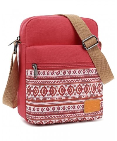 Cute Crossbody Bag and Purse Casual Canvas Shoulder Bag for Women Rose A-3 $10.40 Shoulder Bags