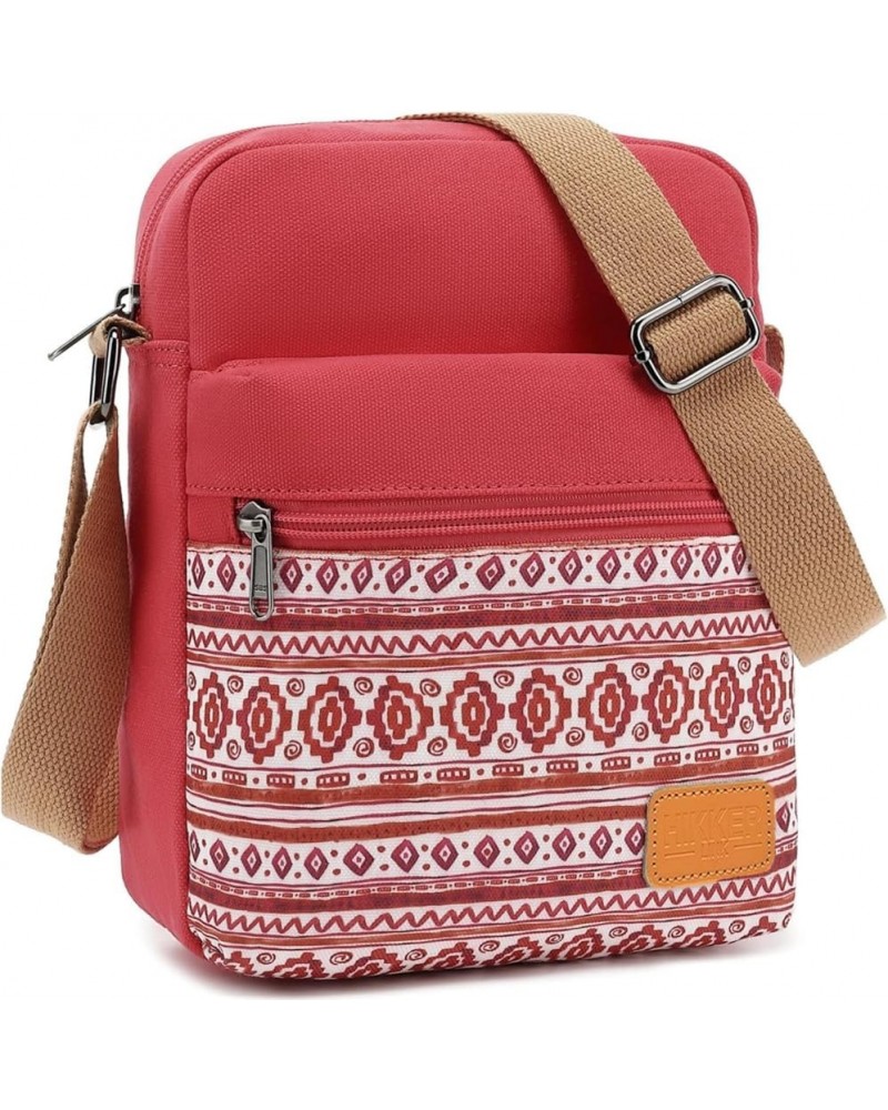 Cute Crossbody Bag and Purse Casual Canvas Shoulder Bag for Women Rose A-3 $10.40 Shoulder Bags