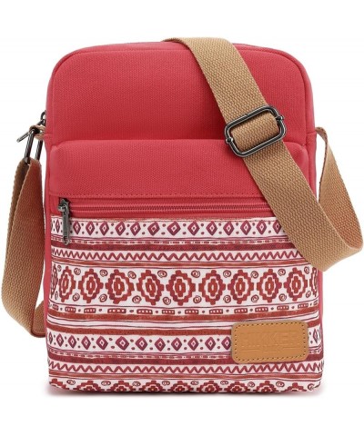 Cute Crossbody Bag and Purse Casual Canvas Shoulder Bag for Women Rose A-3 $10.40 Shoulder Bags