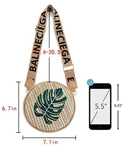 Mini Woven Shoulder Crossbody Handbag Straw Embroider Shoulder Bags Small Satchel Purse Leaf $14.71 Satchels