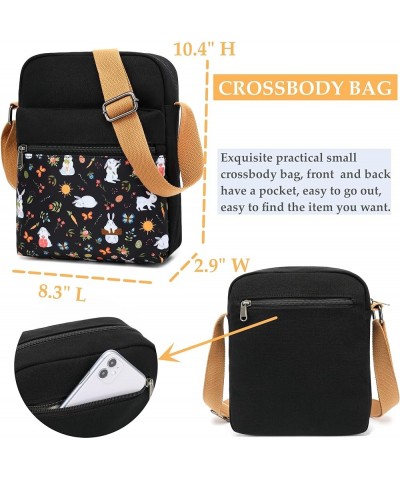 Cute Crossbody Bag and Purse Casual Canvas Shoulder Bag for Women Rose A-3 $10.40 Shoulder Bags