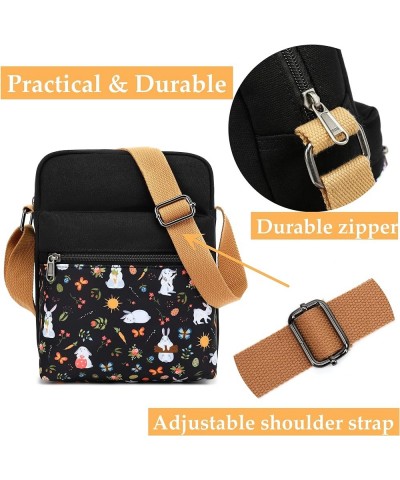 Cute Crossbody Bag and Purse Casual Canvas Shoulder Bag for Women Rose A-3 $10.40 Shoulder Bags