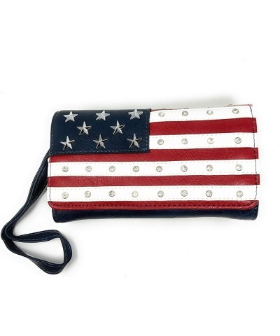 American Flag Rhinestone Women's Handbags Purse Wallet Set in Multi-Color Crossbody Wallet Only- American Flag $28.81 Shoulde...