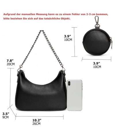 Crossbody Hobo Handbags for Women with Coin Purse Pouch, Soft Leather Designer Shoulder Bags - 2 Size Shoulder Strap A--01-bl...