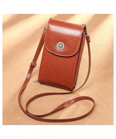 Genuine Leather Small Crossbody Bags for Women Mini Cell Phone Shoulder Bag Purses Wallet with Credit Card Slots Brown $12.31...