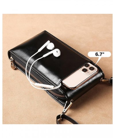 Genuine Leather Small Crossbody Bags for Women Mini Cell Phone Shoulder Bag Purses Wallet with Credit Card Slots Brown $12.31...