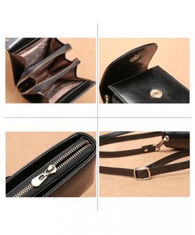 Genuine Leather Small Crossbody Bags for Women Mini Cell Phone Shoulder Bag Purses Wallet with Credit Card Slots Brown $12.31...