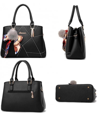 Top-handle Handbags Purse Soft PU Leather Crossbody Shoulder Bag Satchel with Bowknot Plush Ball Pendant Wine $12.49 Hobo Bags