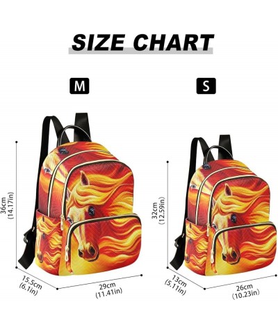 Small Backpack for Women Travel Bag Horse with Fiery Mane Daypack Purse Fashion Shoulder Bag Rucksack Medium B753 $10.92 Back...