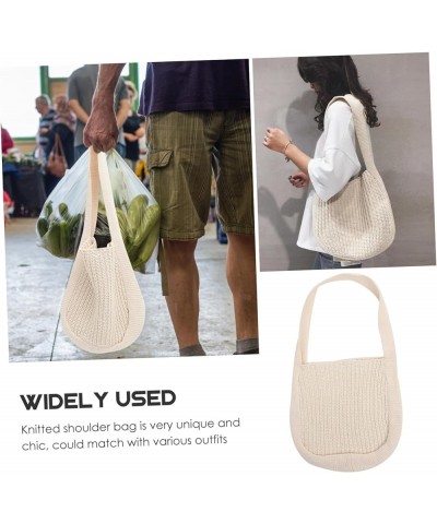 Women Tote Bag Crochet Bag Knitted Crossbody Tote Bag Knit Bag Knitted Tote Bag Black Knitting Tote Bag Picture 2 $9.82 Totes