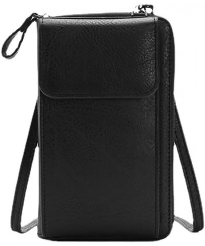 Crossbody Phone Bag for Women Leather Ladies Cross Body Credit Card Holder Wallet Mini Handbags Phone Purse Black $23.46 Totes