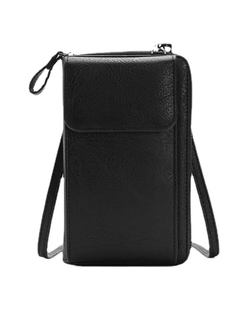 Crossbody Phone Bag for Women Leather Ladies Cross Body Credit Card Holder Wallet Mini Handbags Phone Purse Black $23.46 Totes