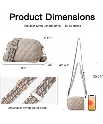 Quilted Crossbody Bag Small Crossbody Purse for Women Trendy Leather Lightweight Shoulder Handbags Grey $8.23 Crossbody Bags