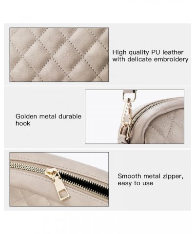 Quilted Crossbody Bag Small Crossbody Purse for Women Trendy Leather Lightweight Shoulder Handbags Grey $8.23 Crossbody Bags