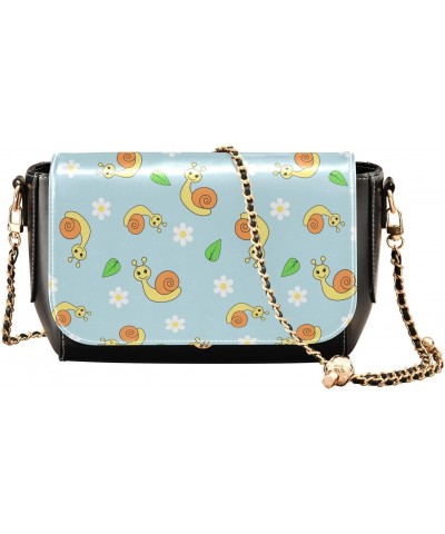 Cute Cartoon Snail Crossbody Bags for Women, Trendy Small Shoulder Bag, PU Leather Clutch Purse Underarm Handbag Satchel Hand...